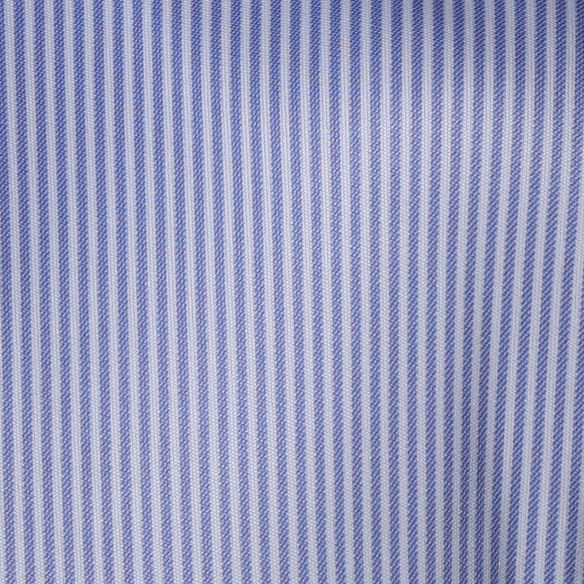 Quattro Flex Dress Shirt with Semi-Spread Collar Regent Blue Stripe