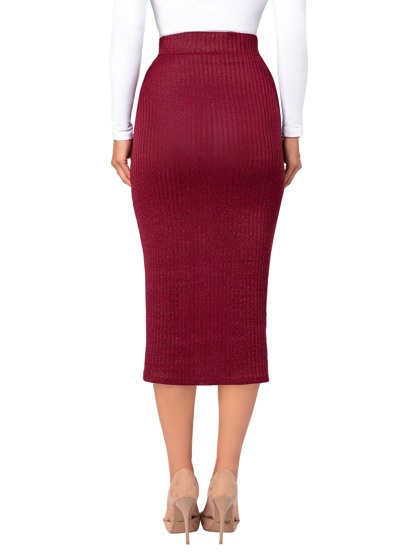 "Tarana" Burgundy Pencil Skirt