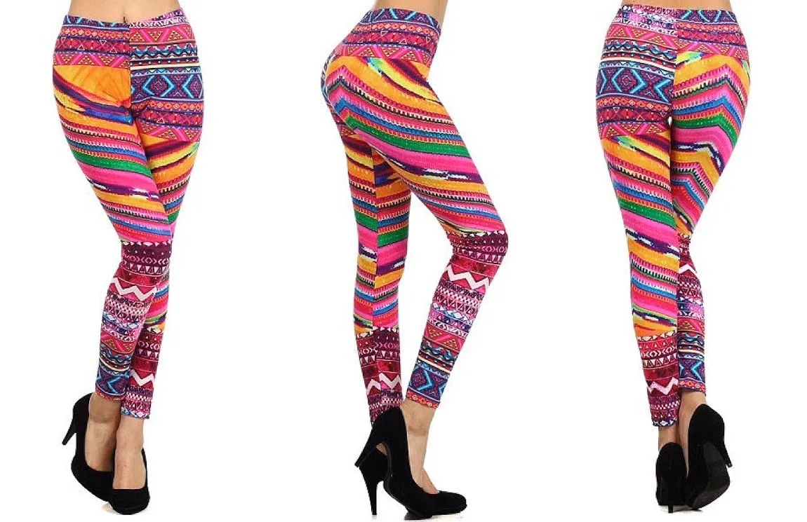 Rainbow Water Tribal Leggings