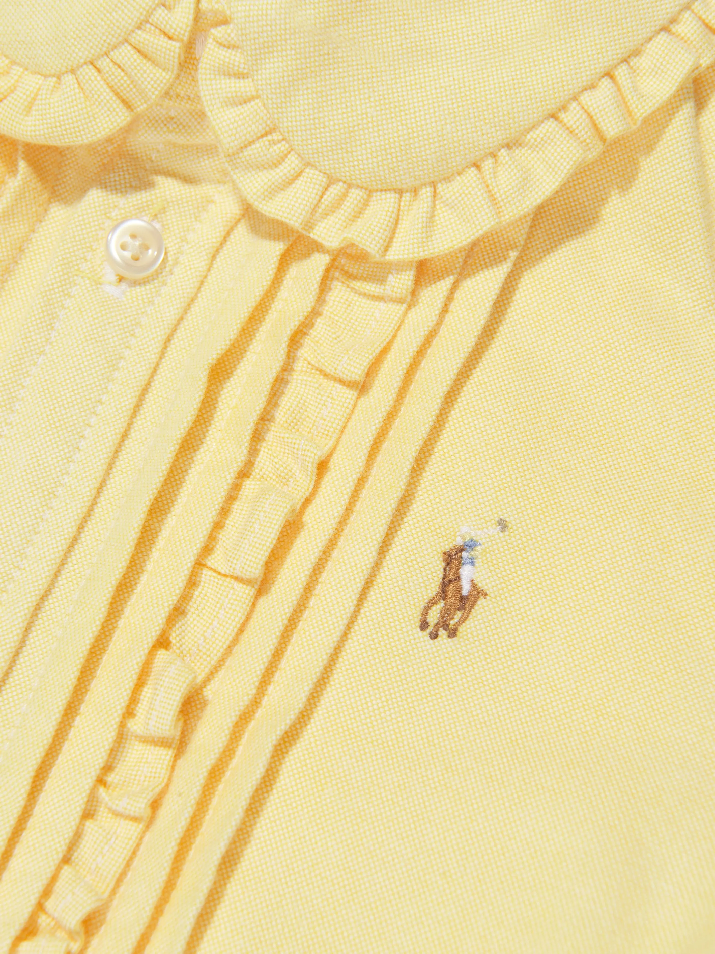 Ralph Lauren Girls Lille Shirt Dress in Yellow