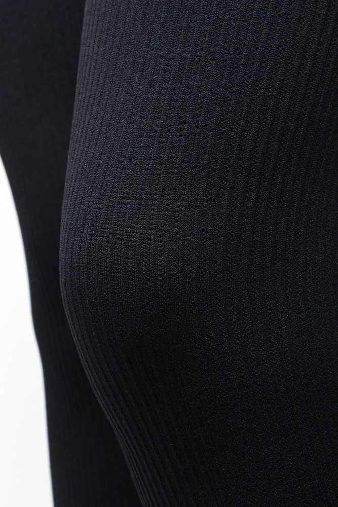 Rib Seamless Leggings Black