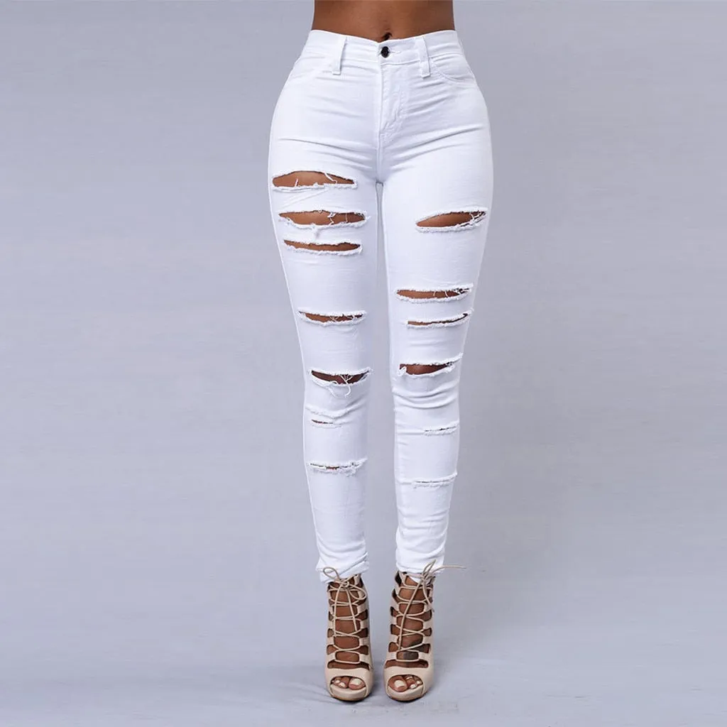 Ripped Trousers Pencil Leggings