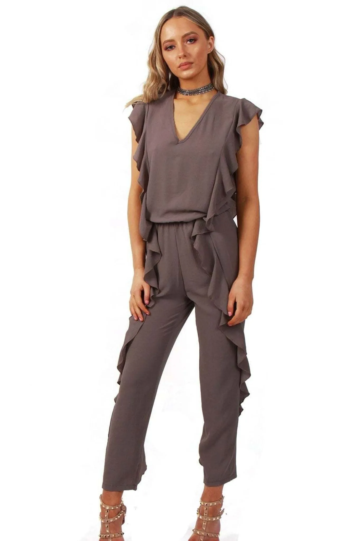 Ruffle Detail Smart Casual Jumpsuit