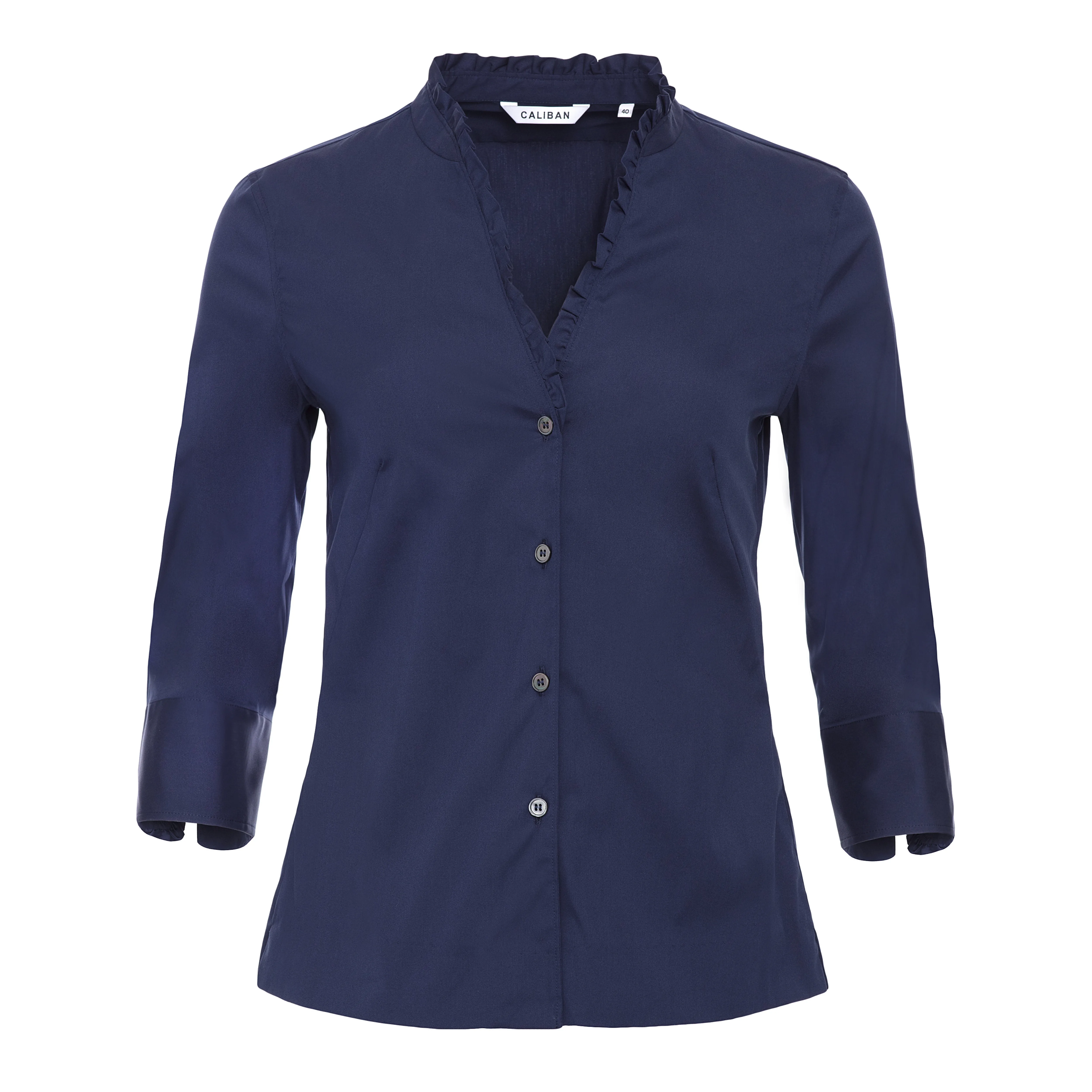 Ruffle Edge Blouse - Navy