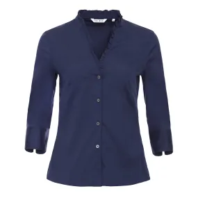 Ruffle Edge Blouse - Navy