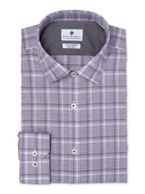 Ryan Seacrest Distinction Men's Plaid Collared Dress Shirt Purple Size 36X37