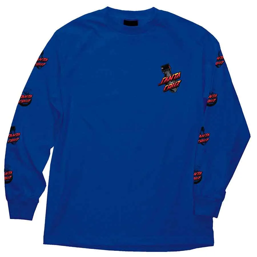 Santa Cruz Atomic Dot Long Sleeve Mens T-Shirt - Royal Blue