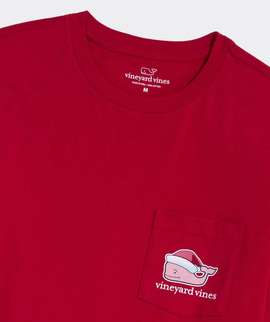 Santa Whale Long Sleeve Pocket Tee in Red Velvet by Vineyard Vines