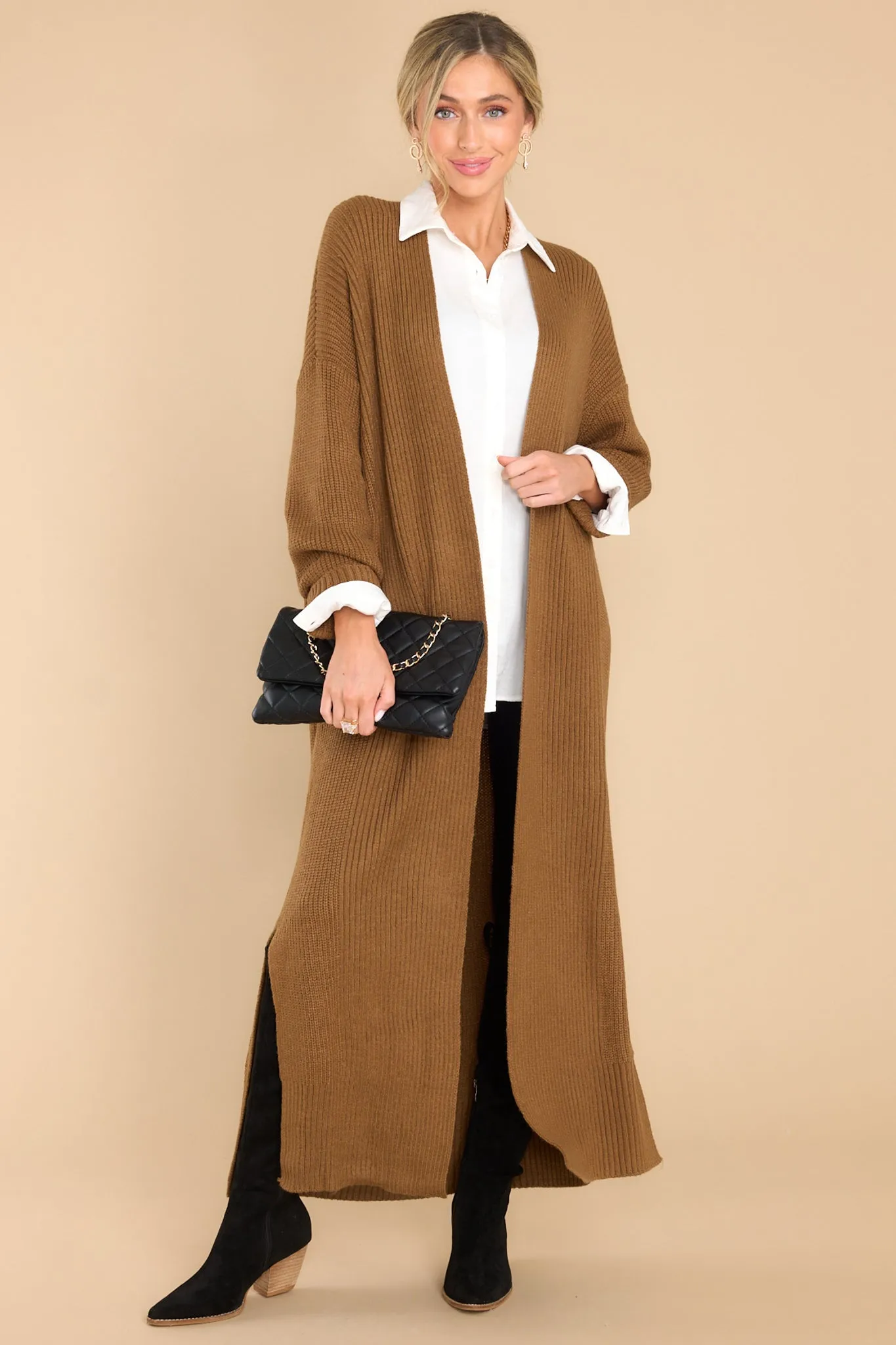 Sending Love Letters Light Brown Cardigan