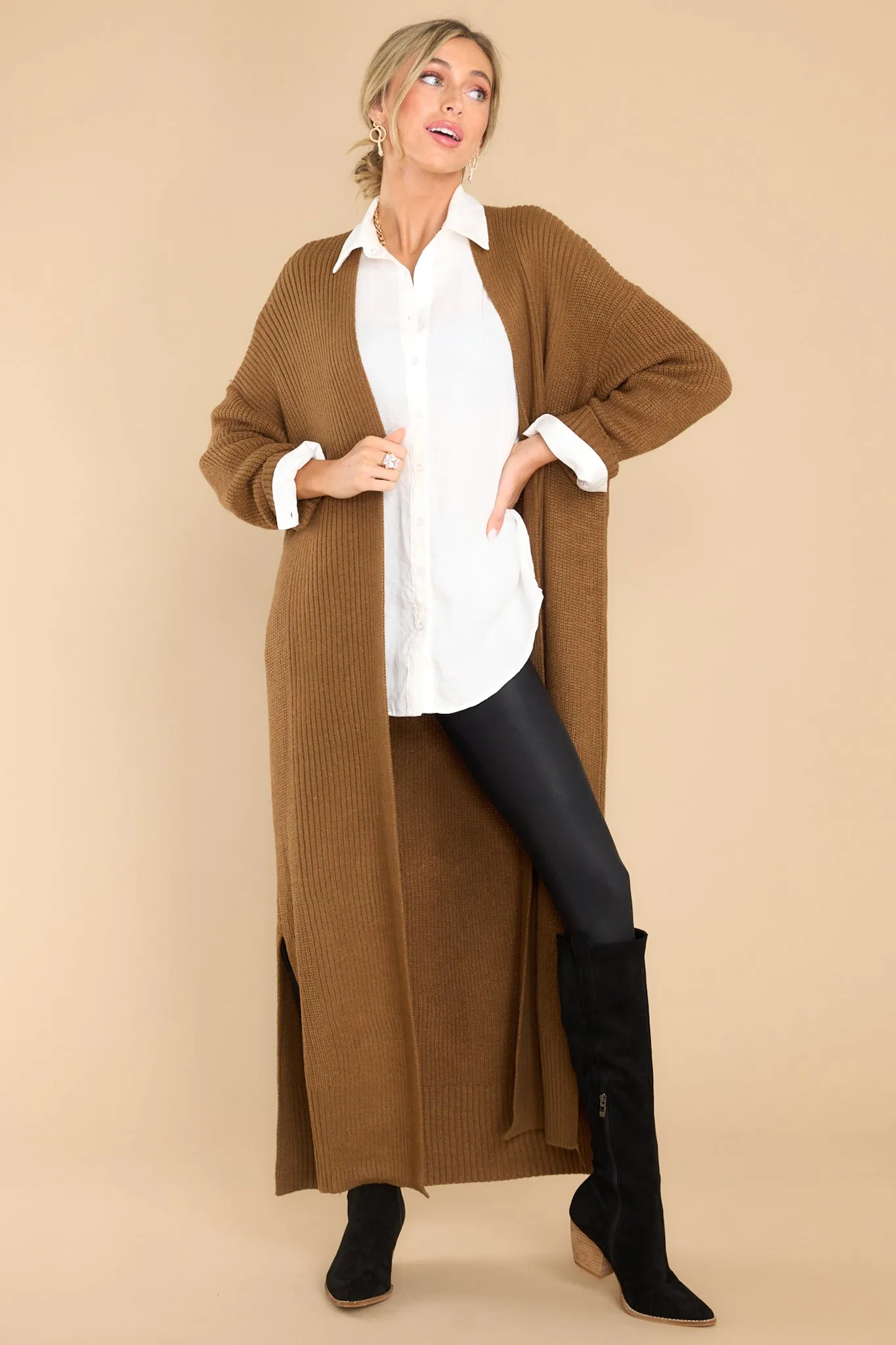 Sending Love Letters Light Brown Cardigan