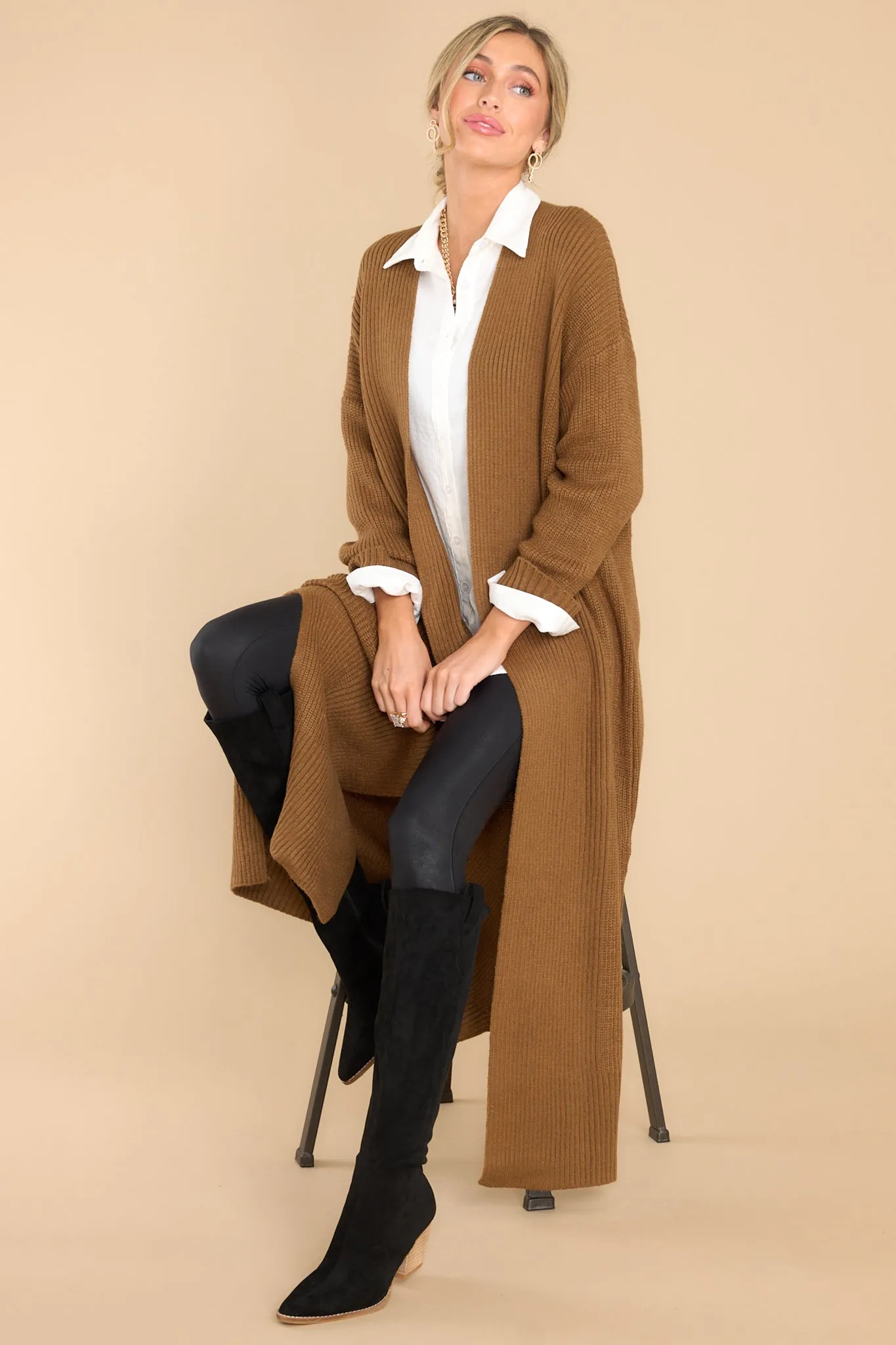 Sending Love Letters Light Brown Cardigan