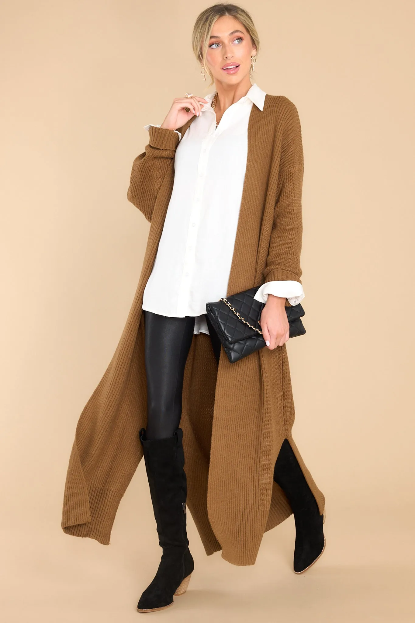 Sending Love Letters Light Brown Cardigan