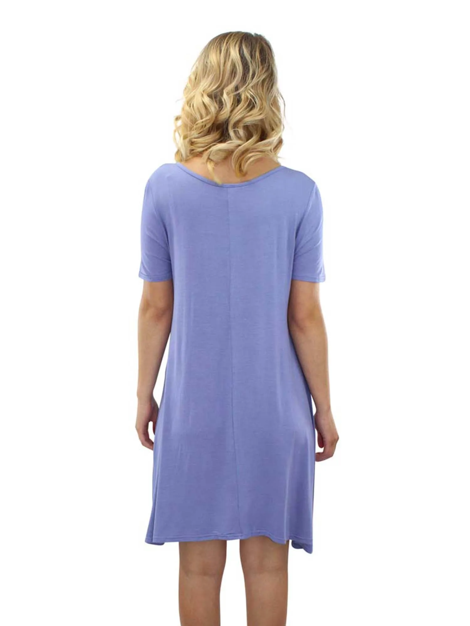 Short Sleeve Midi Dress With Criss-Cross Neckline