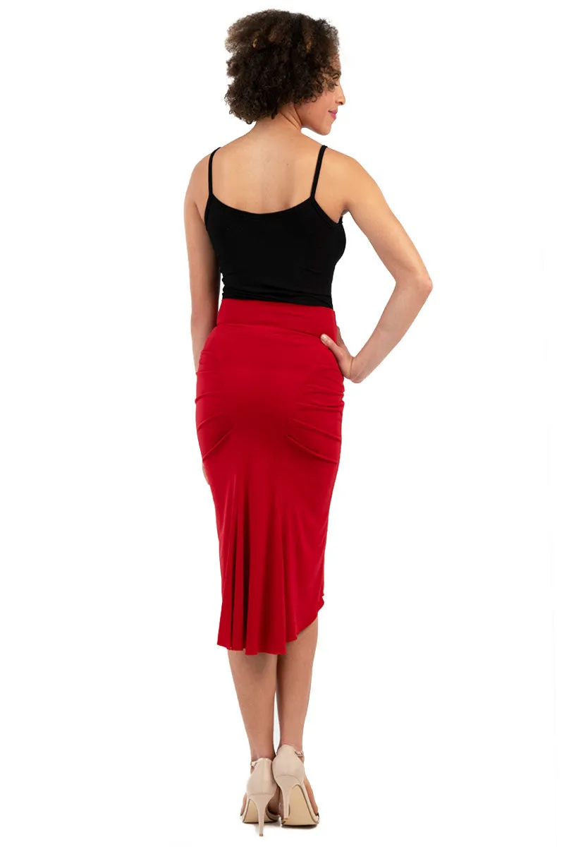 Small Tail Pencil Skirt With Back Gatherings