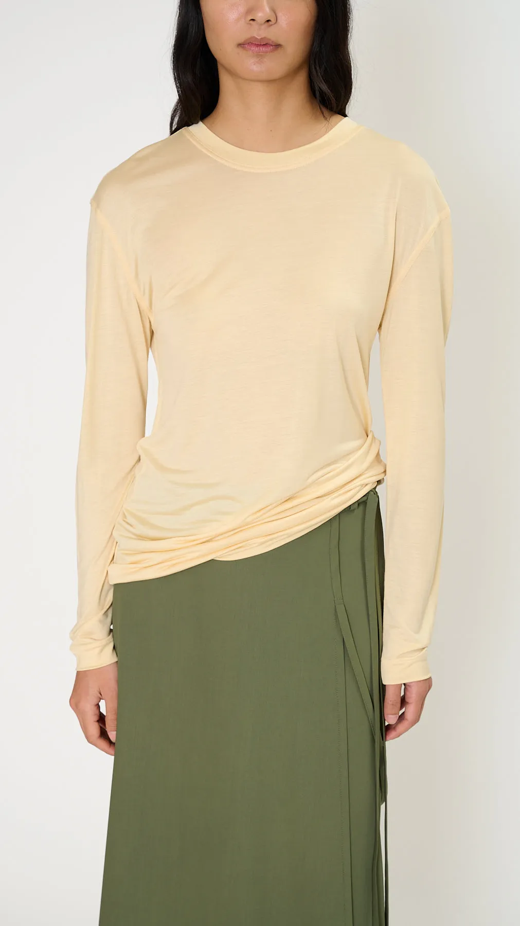 Soft Long Sleeve Tee in Ice Apricot