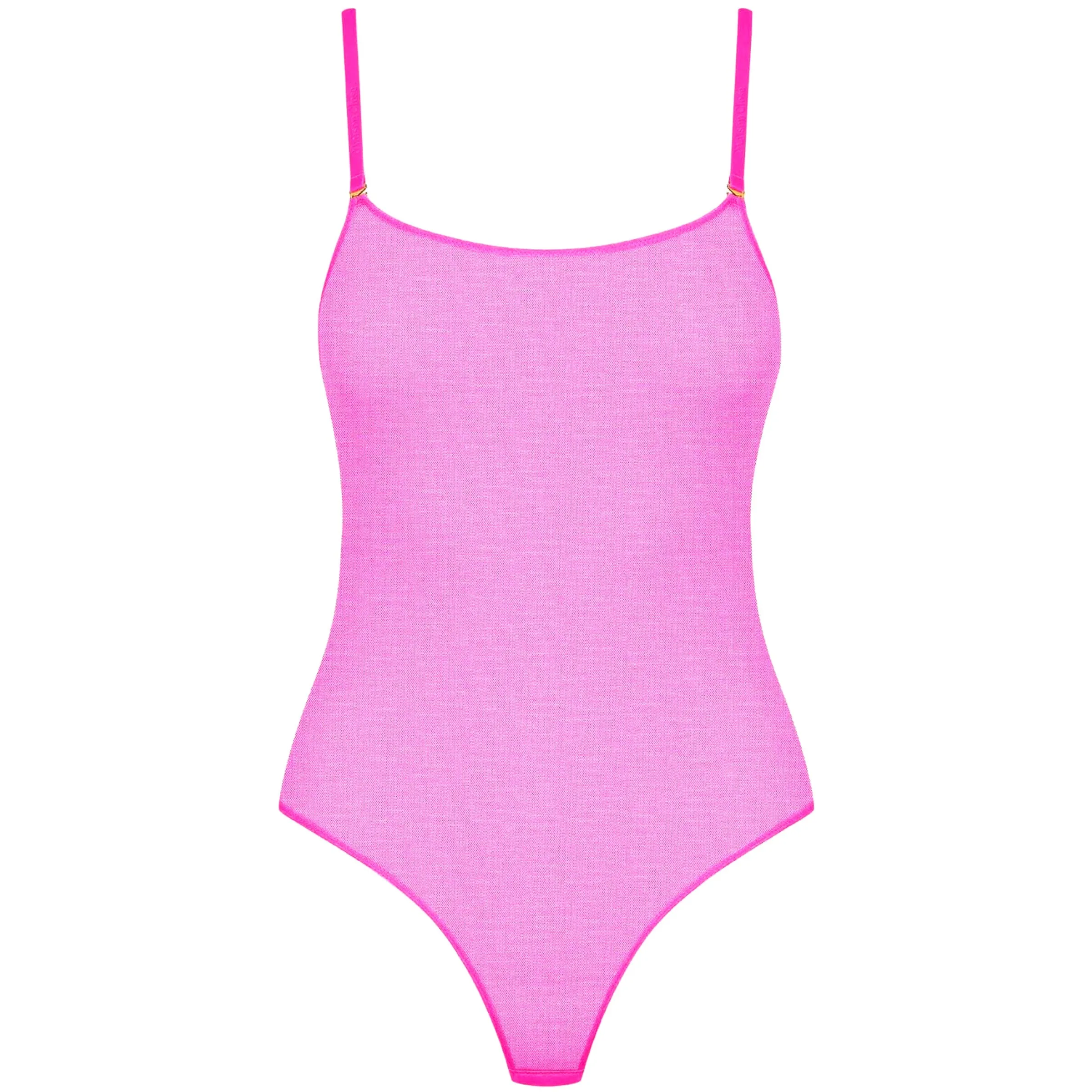 Spaghetti Strap Bodysuit Hot Pink