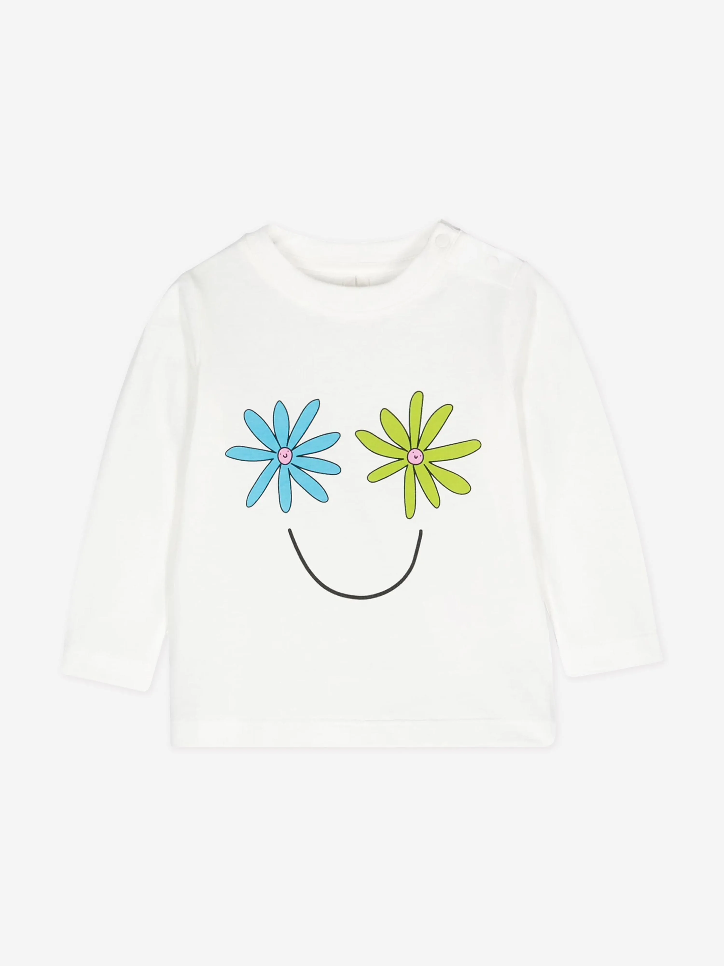 Stella McCartney Baby Girls Smiley Face T-Shirt in Ivory