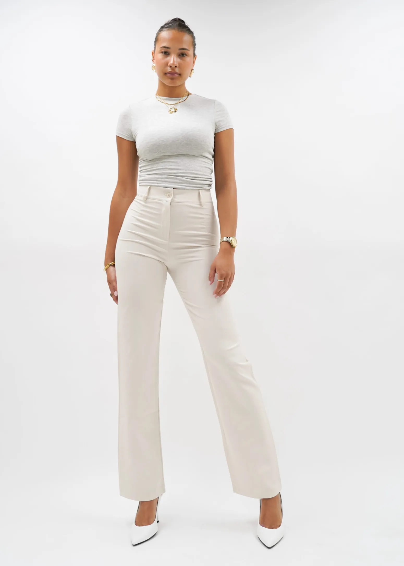 Straight leg pants classic crème (REGULAR)