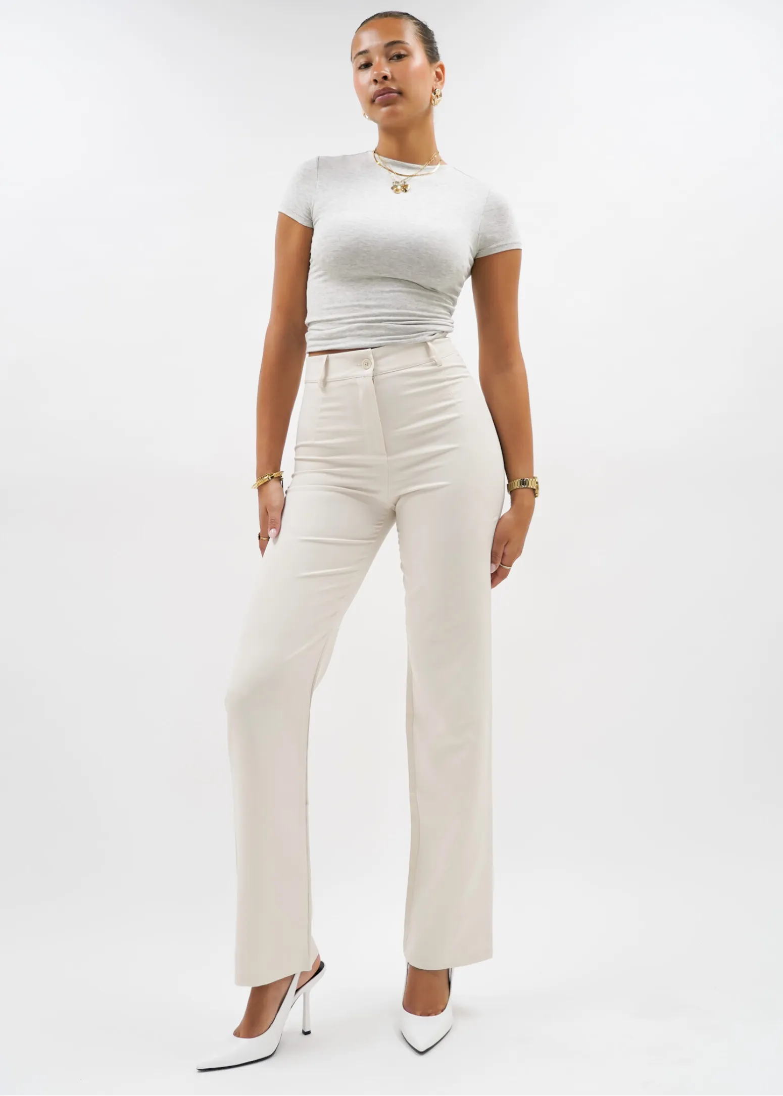 Straight leg pants classic crème (REGULAR)