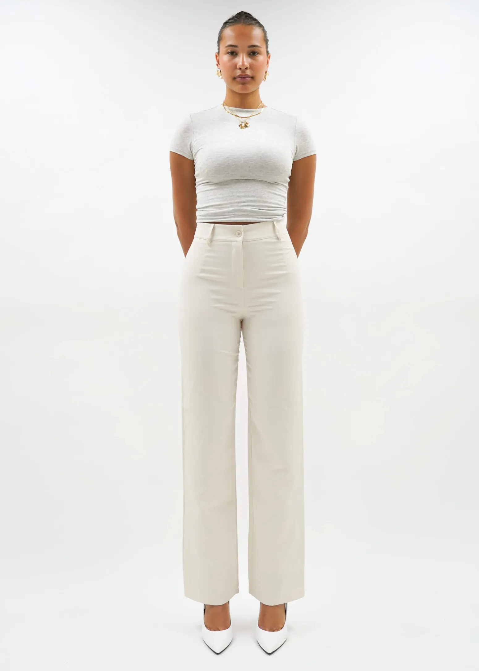 Straight leg pants classic crème (REGULAR)