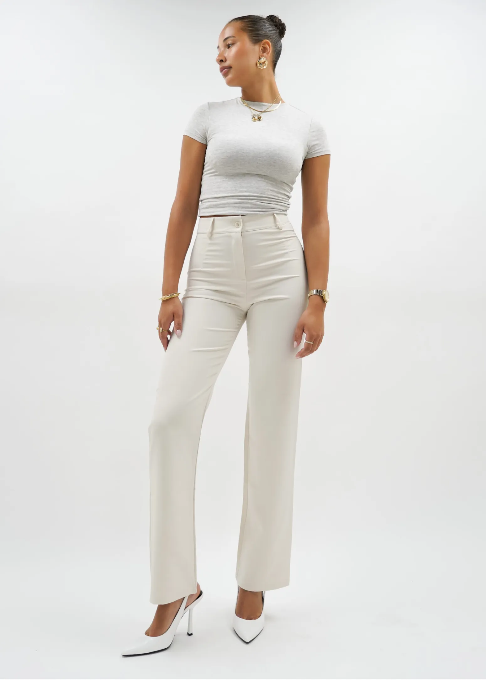 Straight leg pants classic crème (REGULAR)