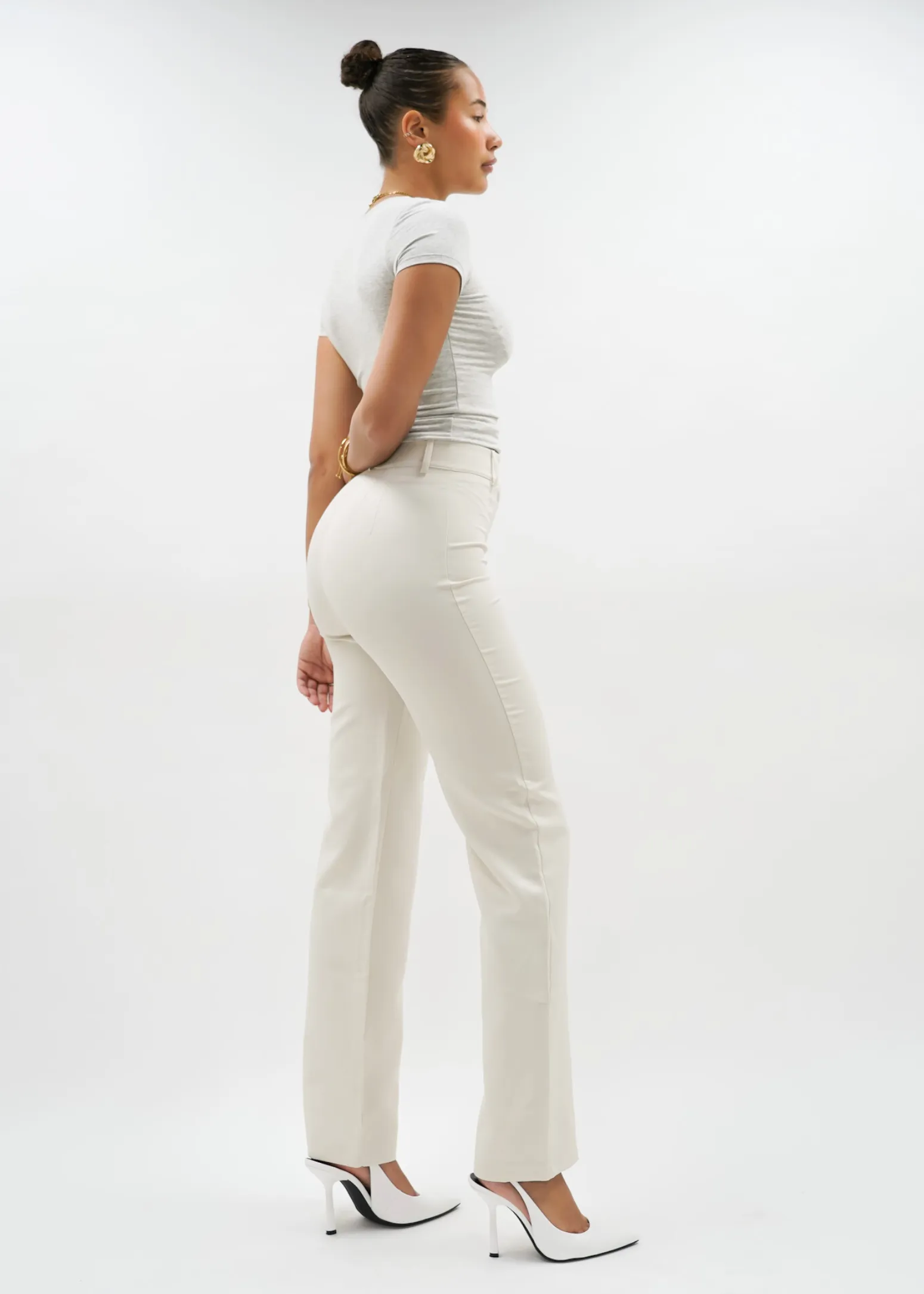 Straight leg pants classic crème (REGULAR)