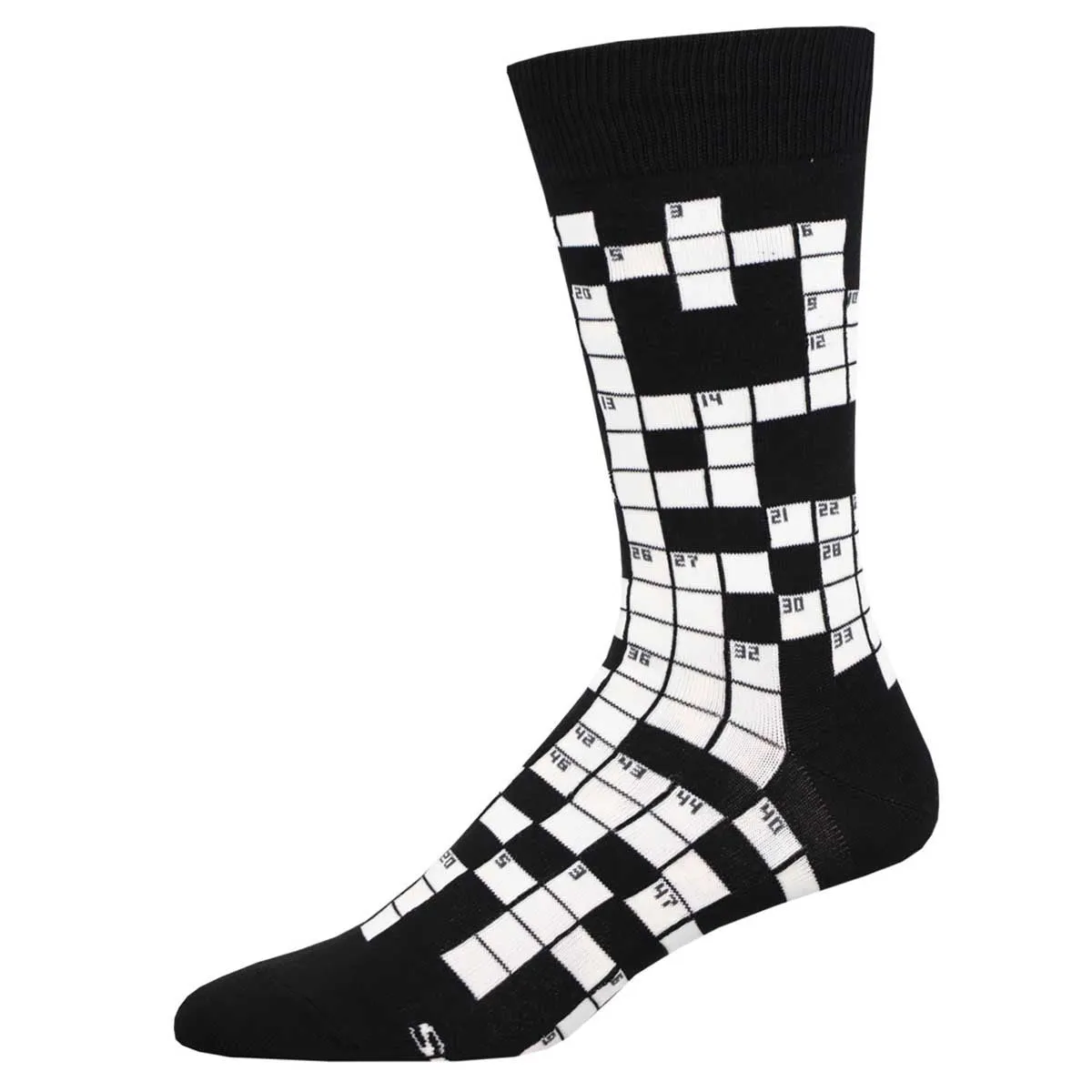 Sunday Crossword (Black) Men's Crew Sock