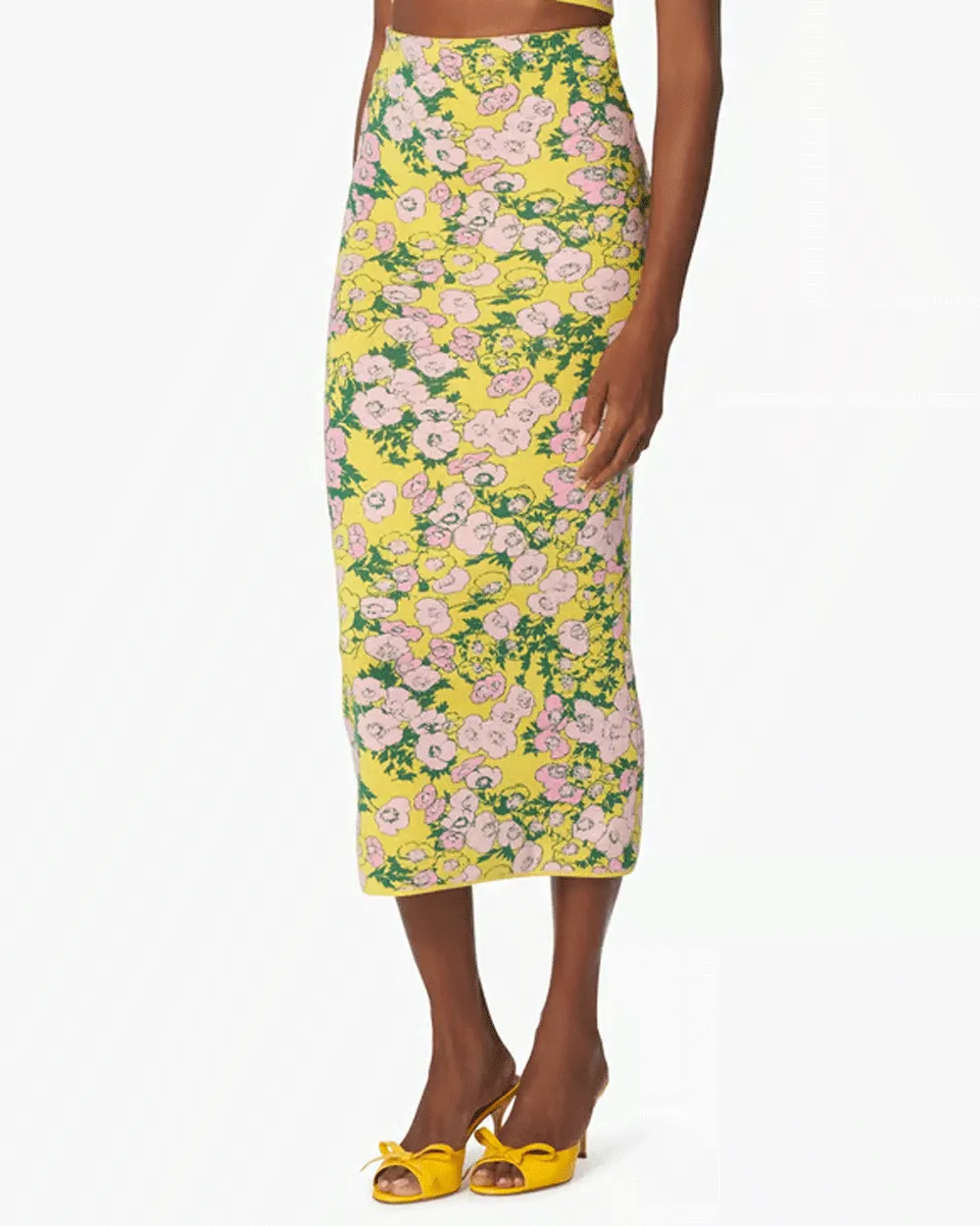 Taxi Cab Pencil Midi Skirt