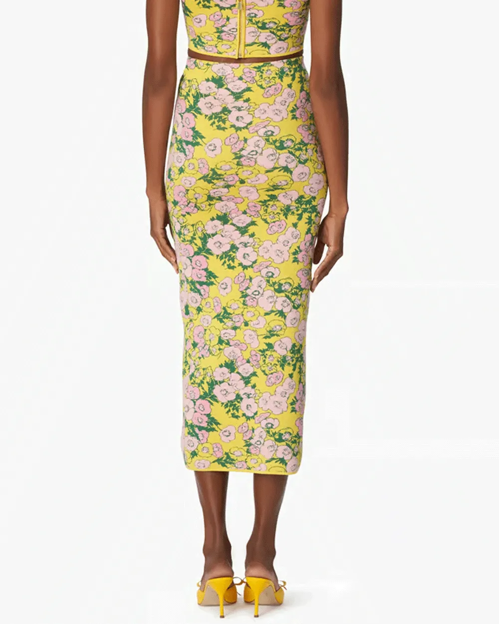 Taxi Cab Pencil Midi Skirt