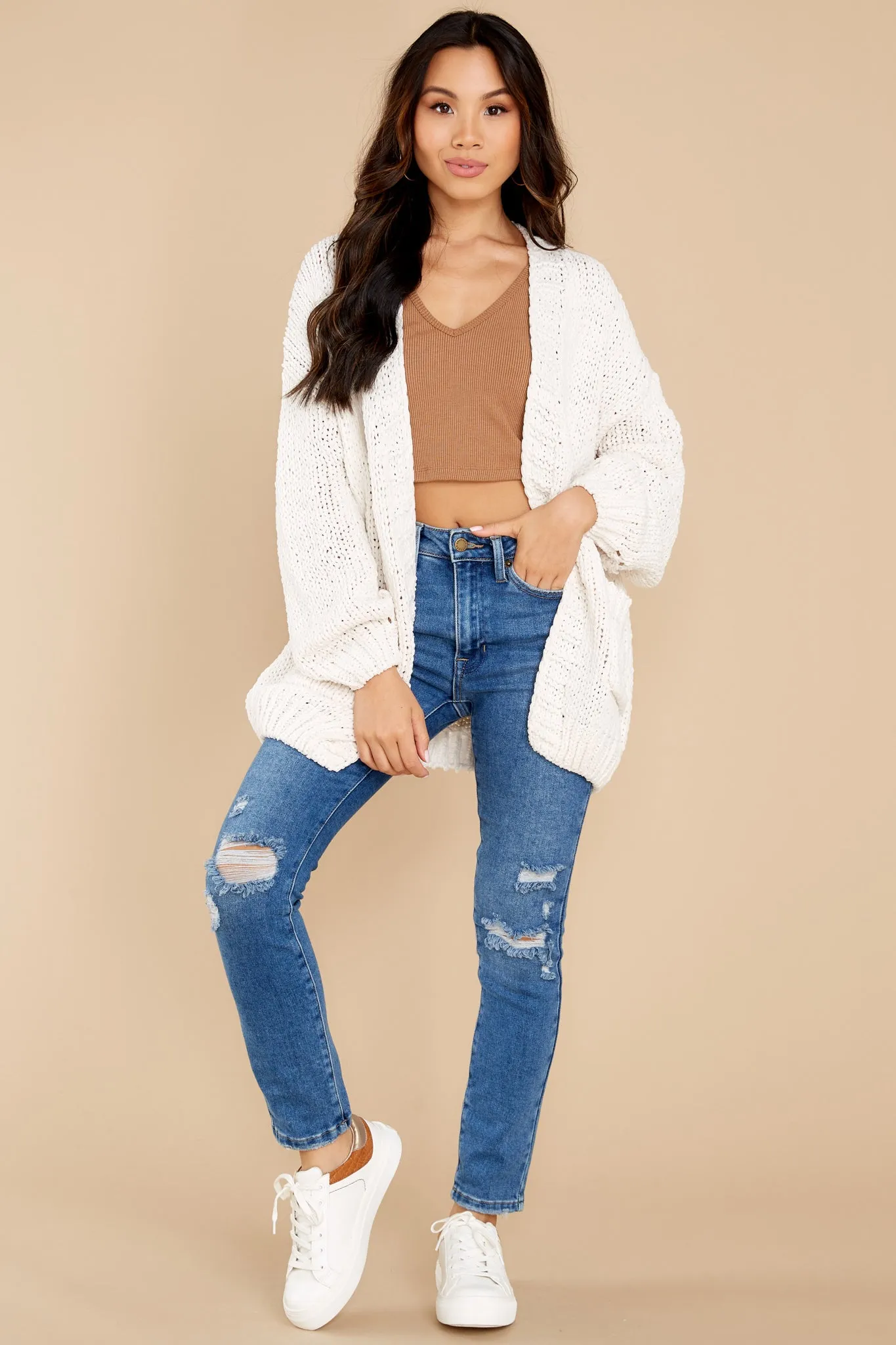 The Right Moment Ivory Cardigan