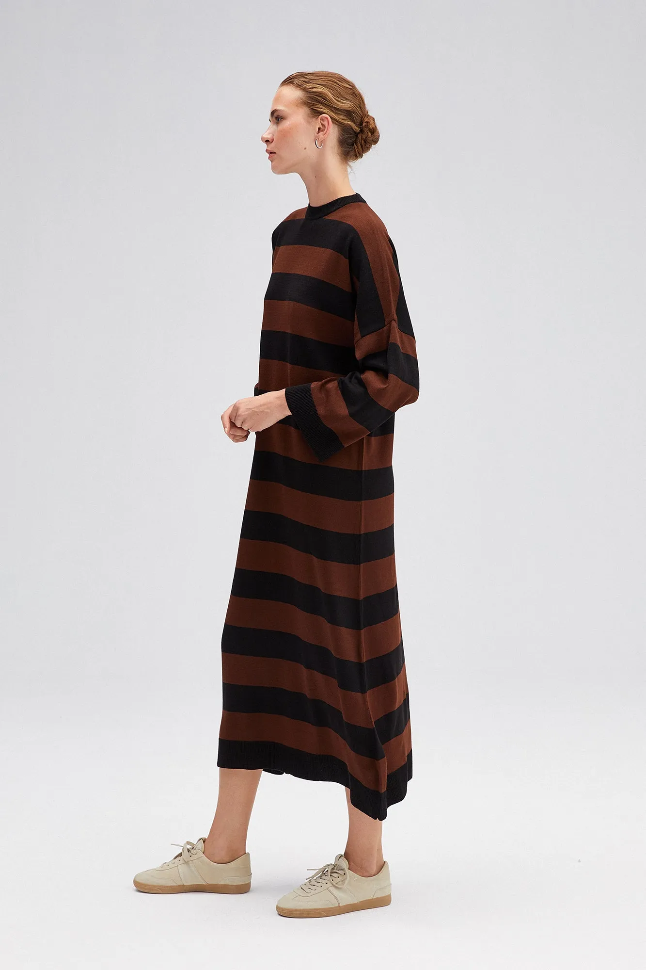 THIN STRIPED KNIT DRESS