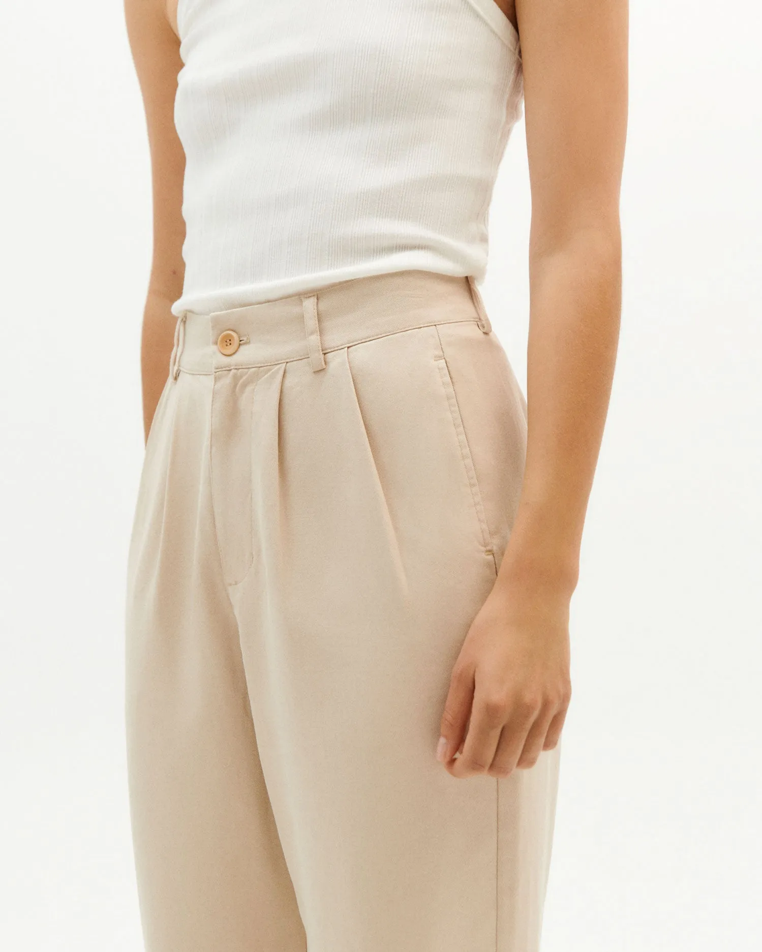 THINKING MU Rina pants hemp pearl women