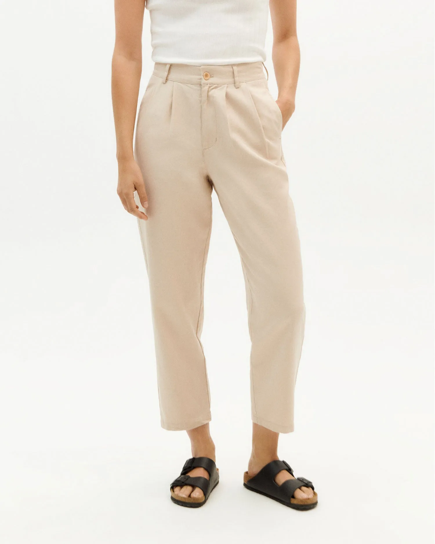 THINKING MU Rina pants hemp pearl women