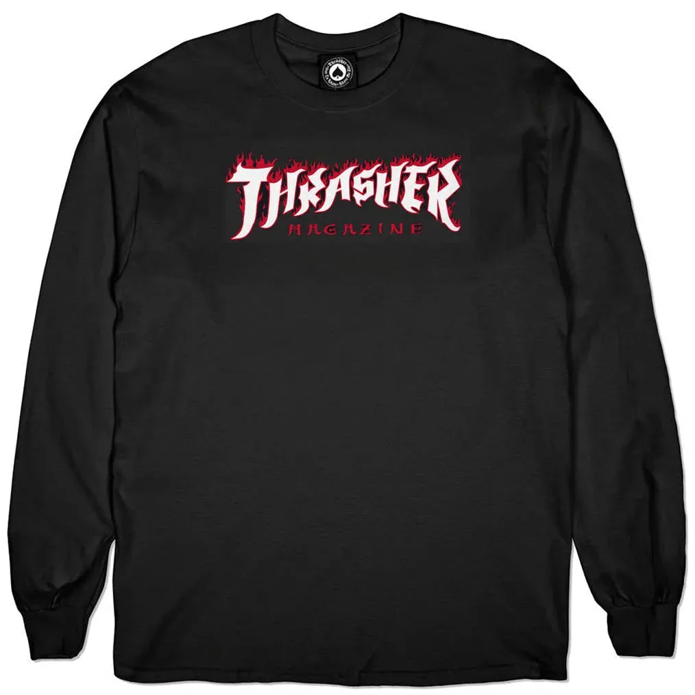 Thrasher Possessed Logo Long Sleeve T Shirt Black