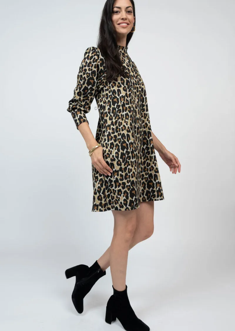 Uncle Frank Metallic Leopard Knit Dress