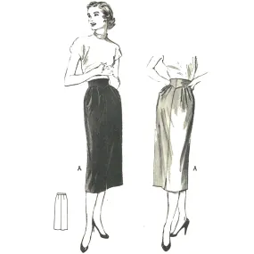 Vintage 1950s Pattern, Wiggle, Slim, Pencil Skirt - Waist 28" (71.1cm)