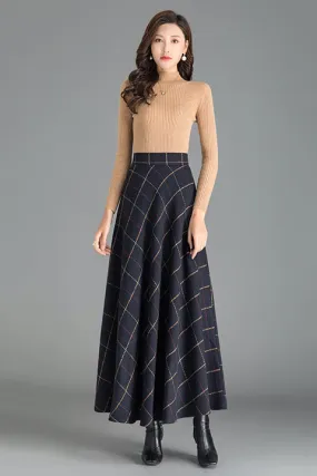 Vintage Inspired Swing Wool Skirt 3786