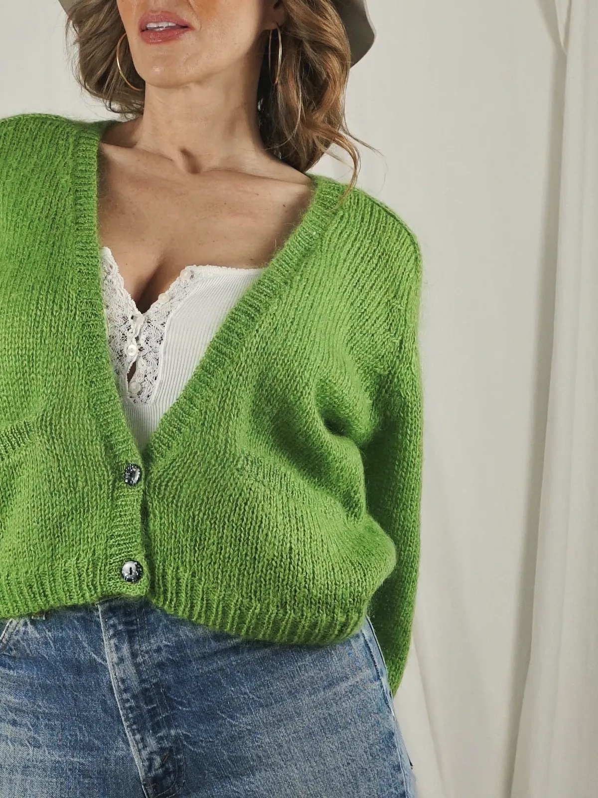 Vintage Lime Mohair Sweater