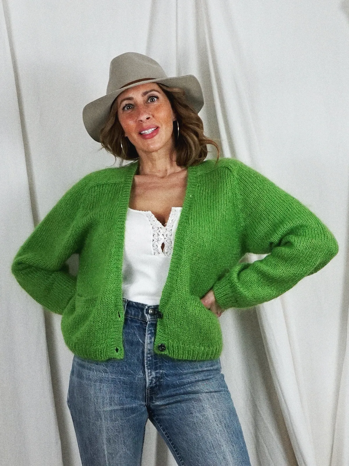 Vintage Lime Mohair Sweater