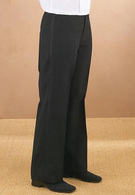 Women's Black Pleated Tuxedo Pants