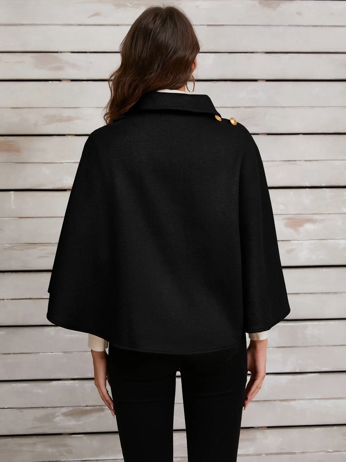 Women's Collared Neck Cropped Cape