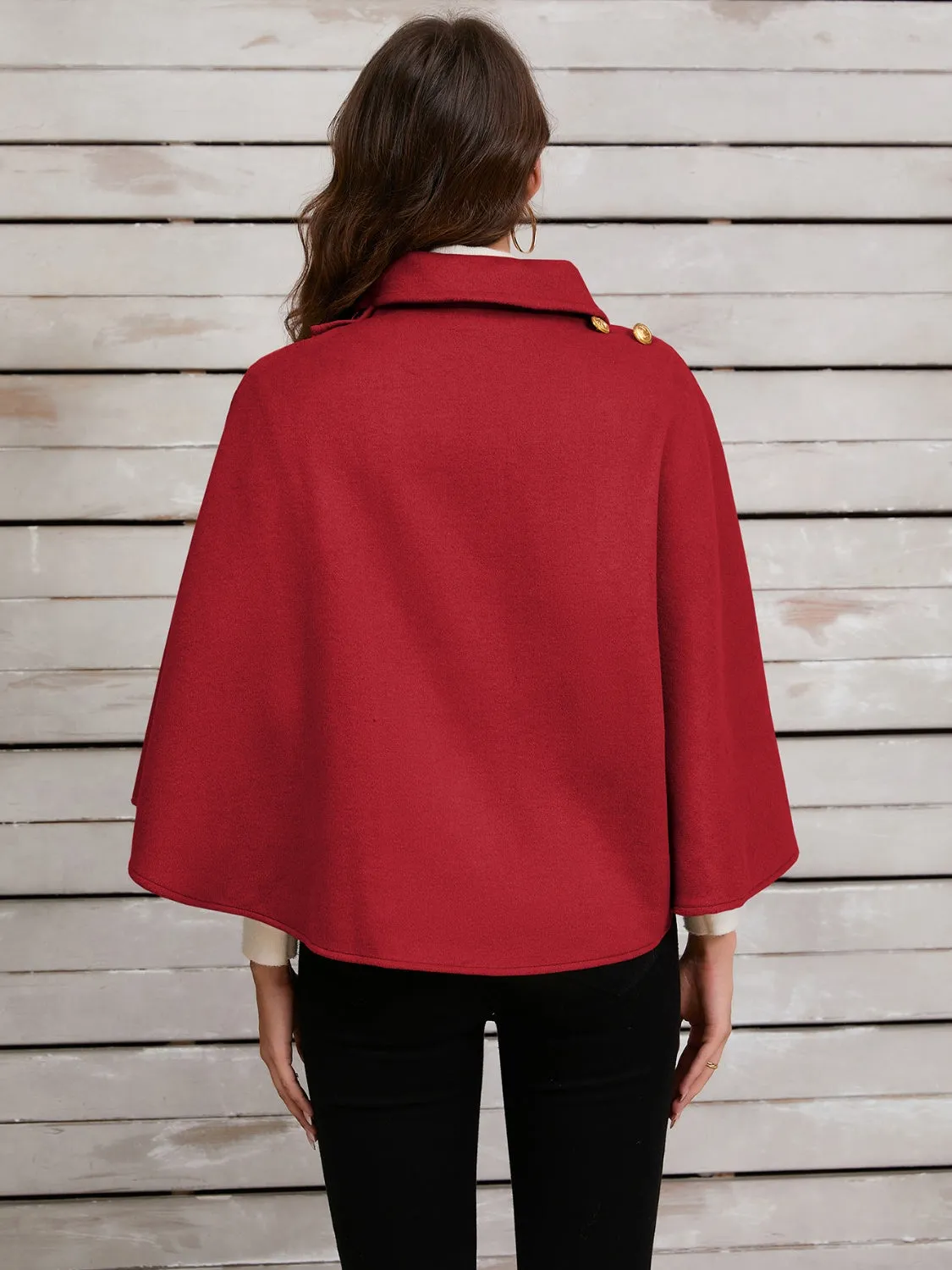 Women's Collared Neck Cropped Cape