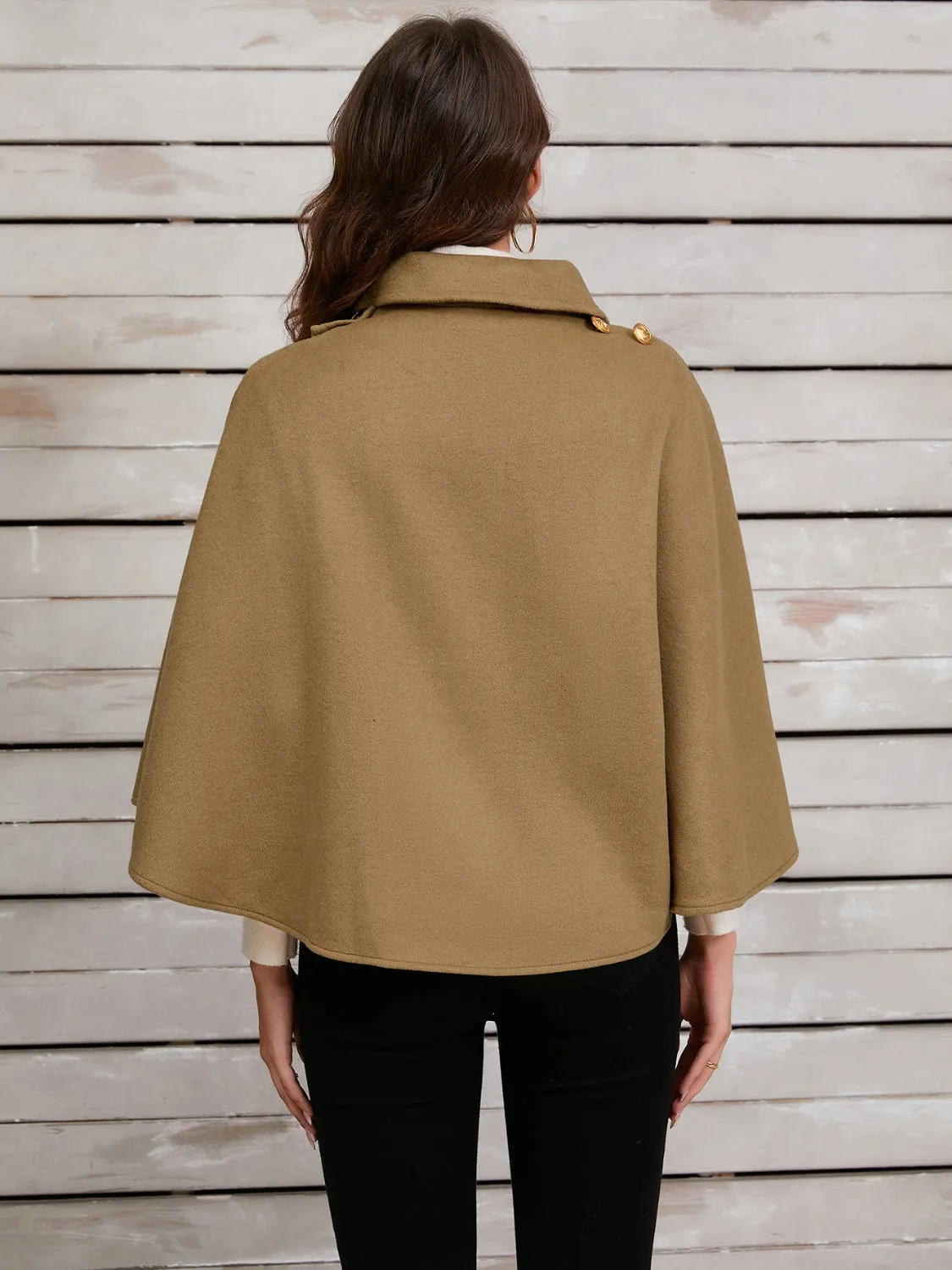 Women's Collared Neck Cropped Cape