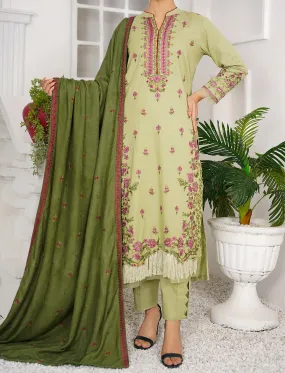 Women's "ARZEL" Three Piece Khaddar Embroidered Suit