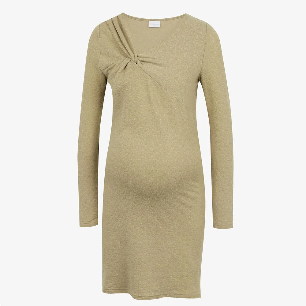 Women's Ribbed Pregnant Dress,Olive