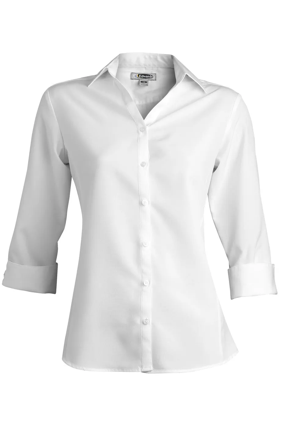 Women's White Bastiste 3/4 Sleeve Blouse