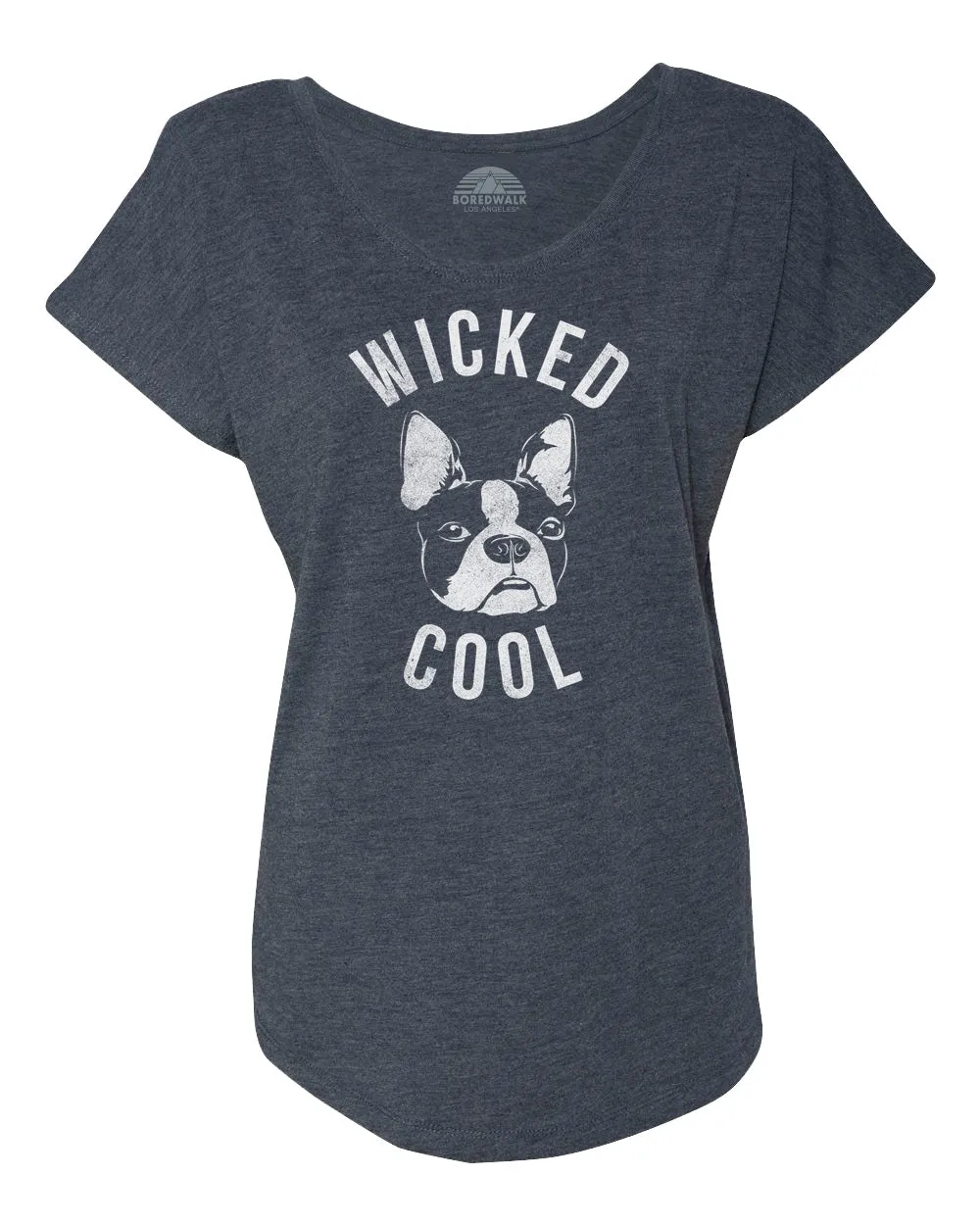 Women's Wicked Cool Boston Terrier Scoop Neck T-Shirt