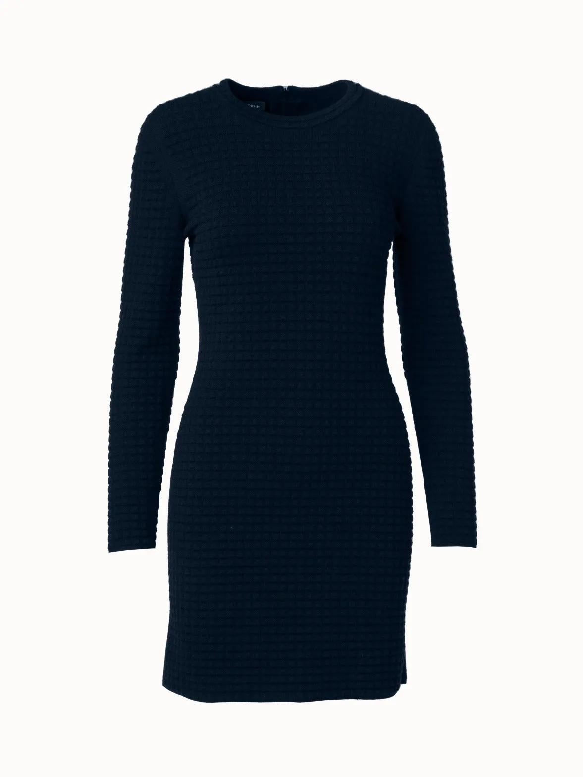 Wool Silk 3D Trapezoid Jacquard Knit Dress