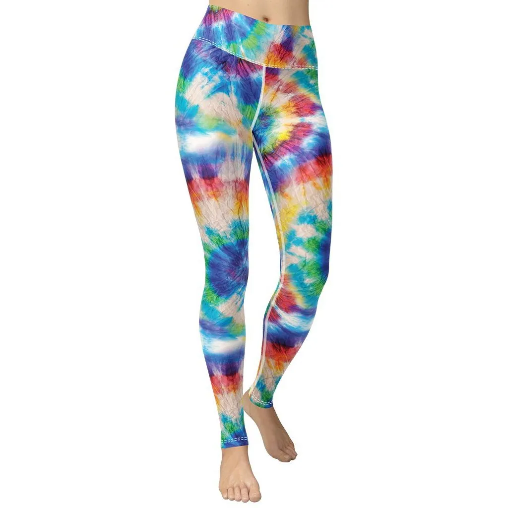 Wrinkled Effect Tie Dye Yoga Leggings