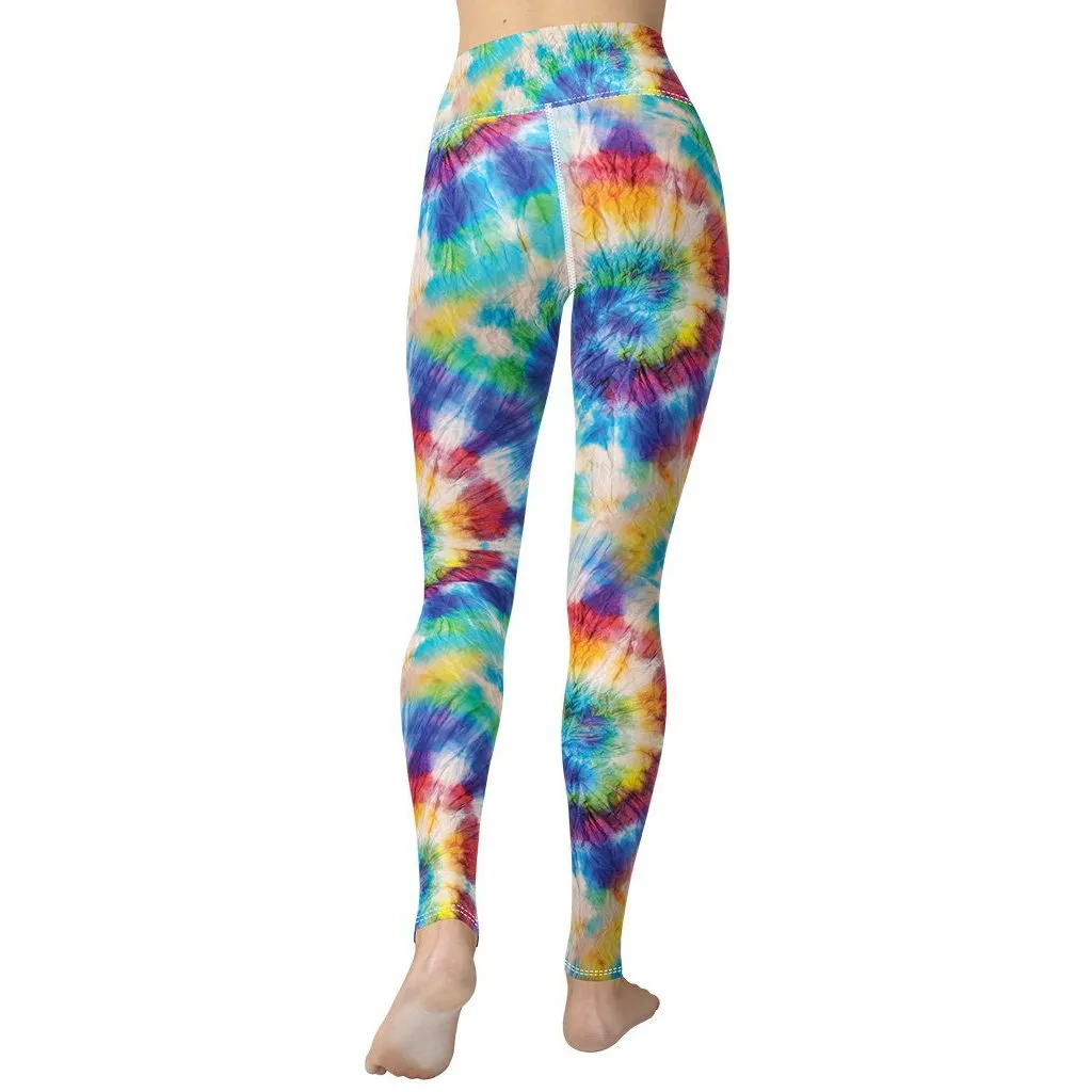 Wrinkled Effect Tie Dye Yoga Leggings